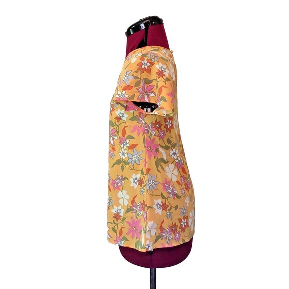 ModCloth Boardroom Brunch Keyhole Blouse Womens Size Small Retro Floral - Picture 3 of 7